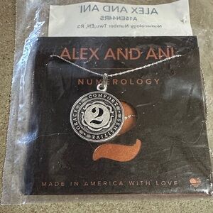 Alex and Ani Silver Numerology '2' Pendant on Chain